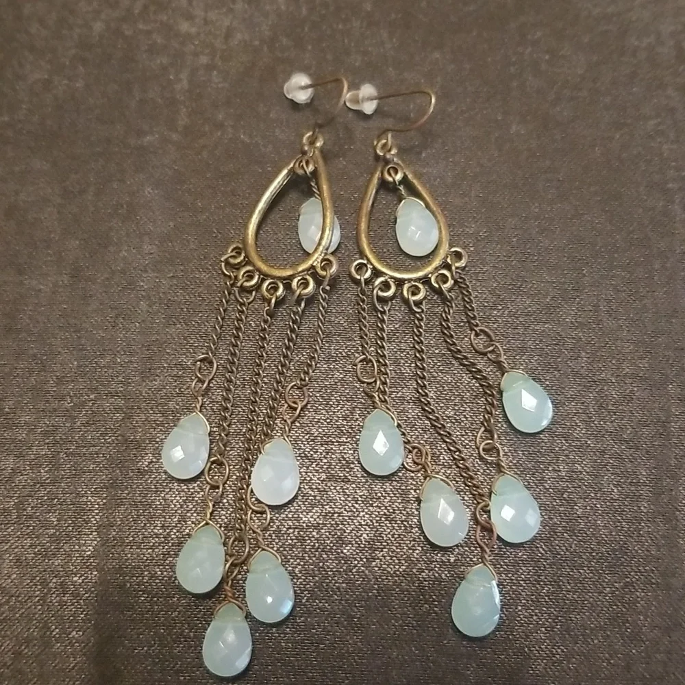 Vintage pale Blue Chandelier Earrings